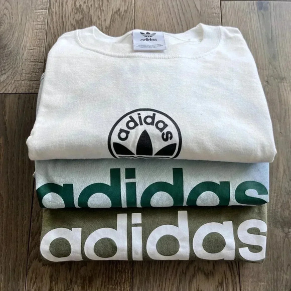 adidas Other - Adidas Logo Heavy Weight Graphic Tshirts Size M Lot of 3 White Green Blue Active